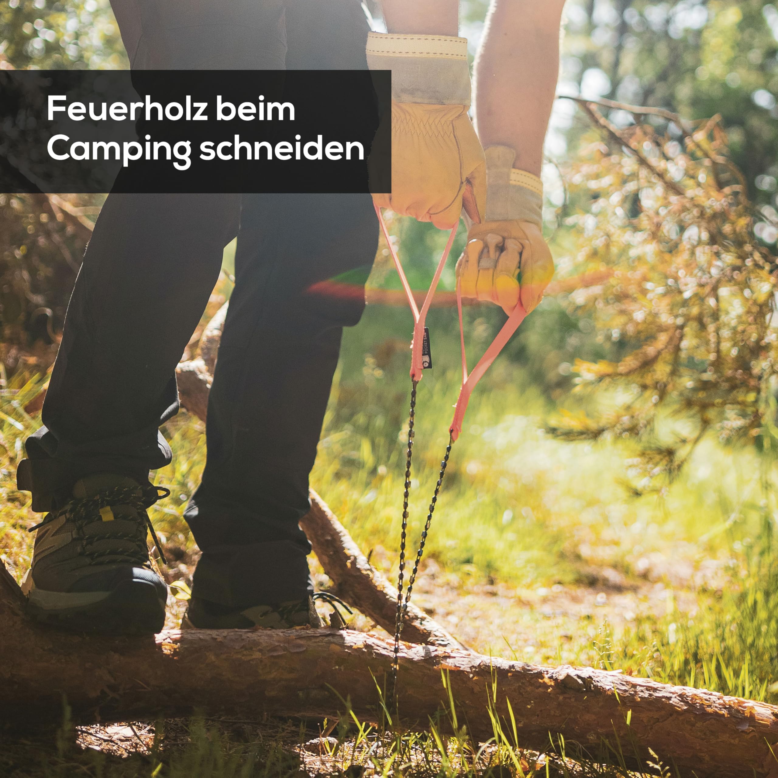 Nordic Pocket Saw Handkettensäge 65 cm - Original - Kompakte Handsäge mit Nylontasche für Wandern & Camping - Hand Kettensäge - Outdoor Säge Survival - Seilsäge Holz