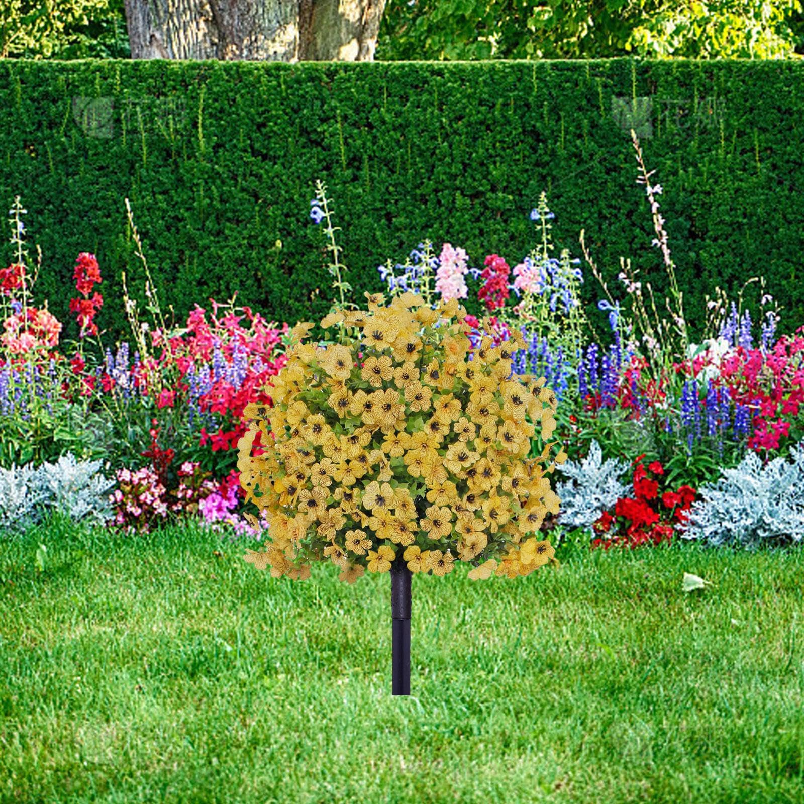 Decorativo con Fiore di, Verde Artificiale per Esterni E Interni, Giallo