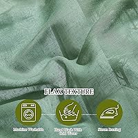 Vista 112 de NICETOWN Cortinas semitraslúcidas con textura de lino, con ojales, tratamiento de ventanas, cortinas verticales de lino con filtro de luz para sala