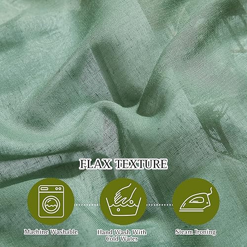 Miniatura 4 de NICETOWN Cortinas traslúcidas de lino para puerta corrediza de 84 pulgadas de largo para sala de estar, cortinas verticales semitransparentes con