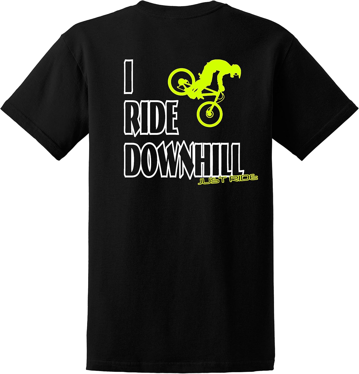 JUST RIDE I Ride Downhill Mountain Bike Mens Black T Shirt