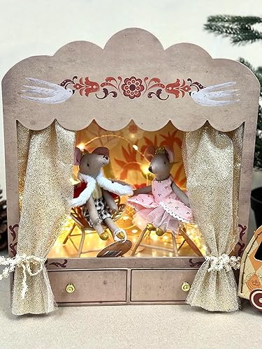 Miniatura 8 de LEVLOVS Mamá e hija Ratón de peluche | Juguete de ratón de lino | Familia de ratones | Ratón de algodón | Ratón de hada | Juego de mini muñecas |