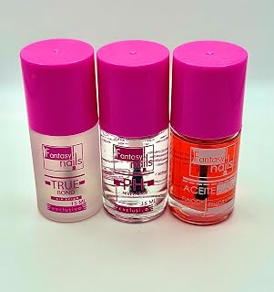Fantasy Nails Professional Nail Care Kit, True Bond, pH Balancer, Cuticle Oil Treatment, 15ml, 3 Piece Set