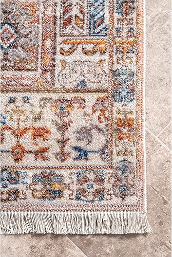 Miniatura 5 de nuLOOM Farley Medallion - Alfombra con flecos, 2 x 3 pies, color caqui