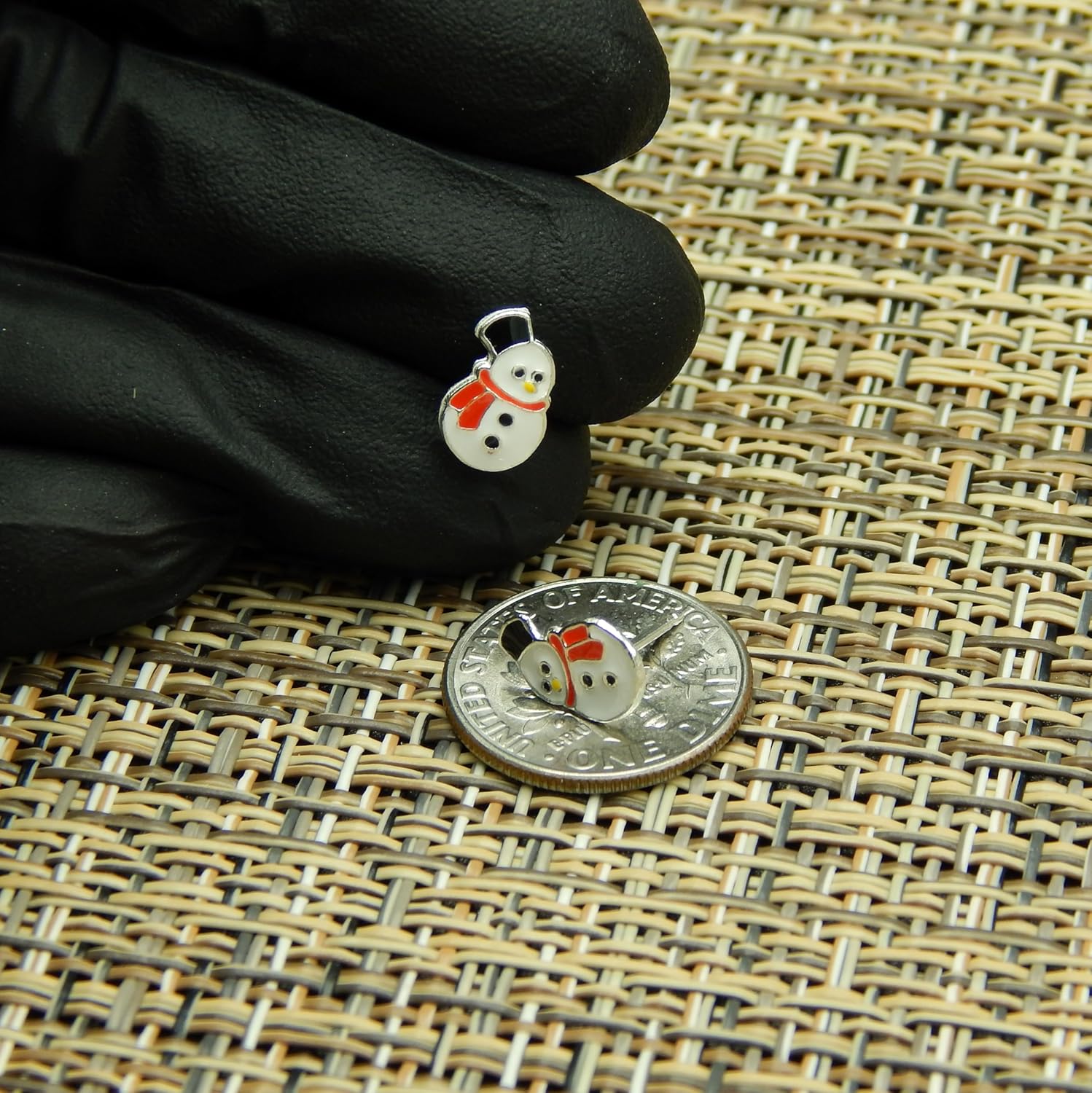 925 Sterling Silver Set of 4 Pairs Christmas Set Crystal Red nose Rudolph Reindeer, Crystal Candy Cane, Santa Claus, Snowman Stud Earrings (Nickel Free) - Image 6