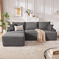 Vista 18 de Sofá Seccional Cloud de 110", Sofá Boneless para Sala de Estar, Sofá Seccional Modular con Asiento Profundo, Cómodo Sofá Esponjoso con Chaise