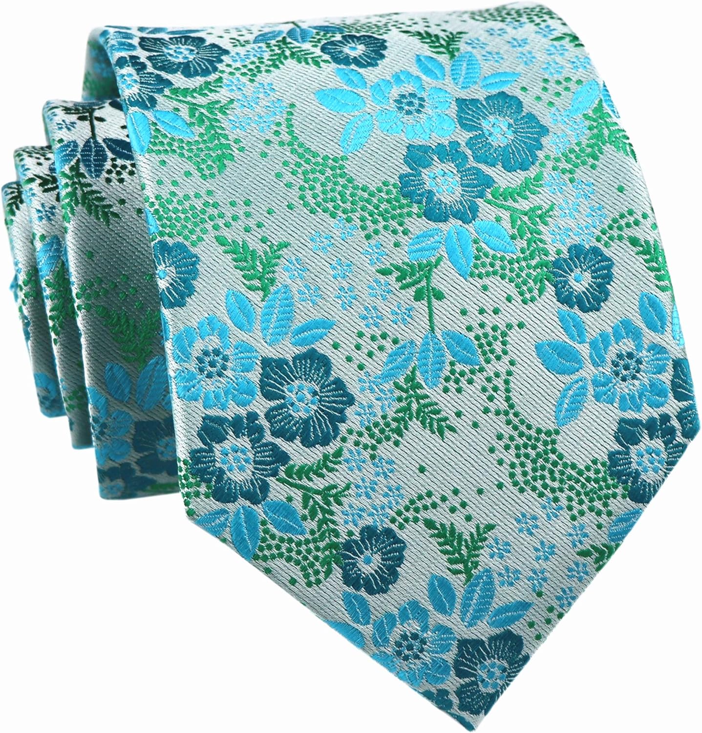 Elfeves Men's Tie Cravat Jacquard Luxury Small Floral Pattern Wedding Necktie