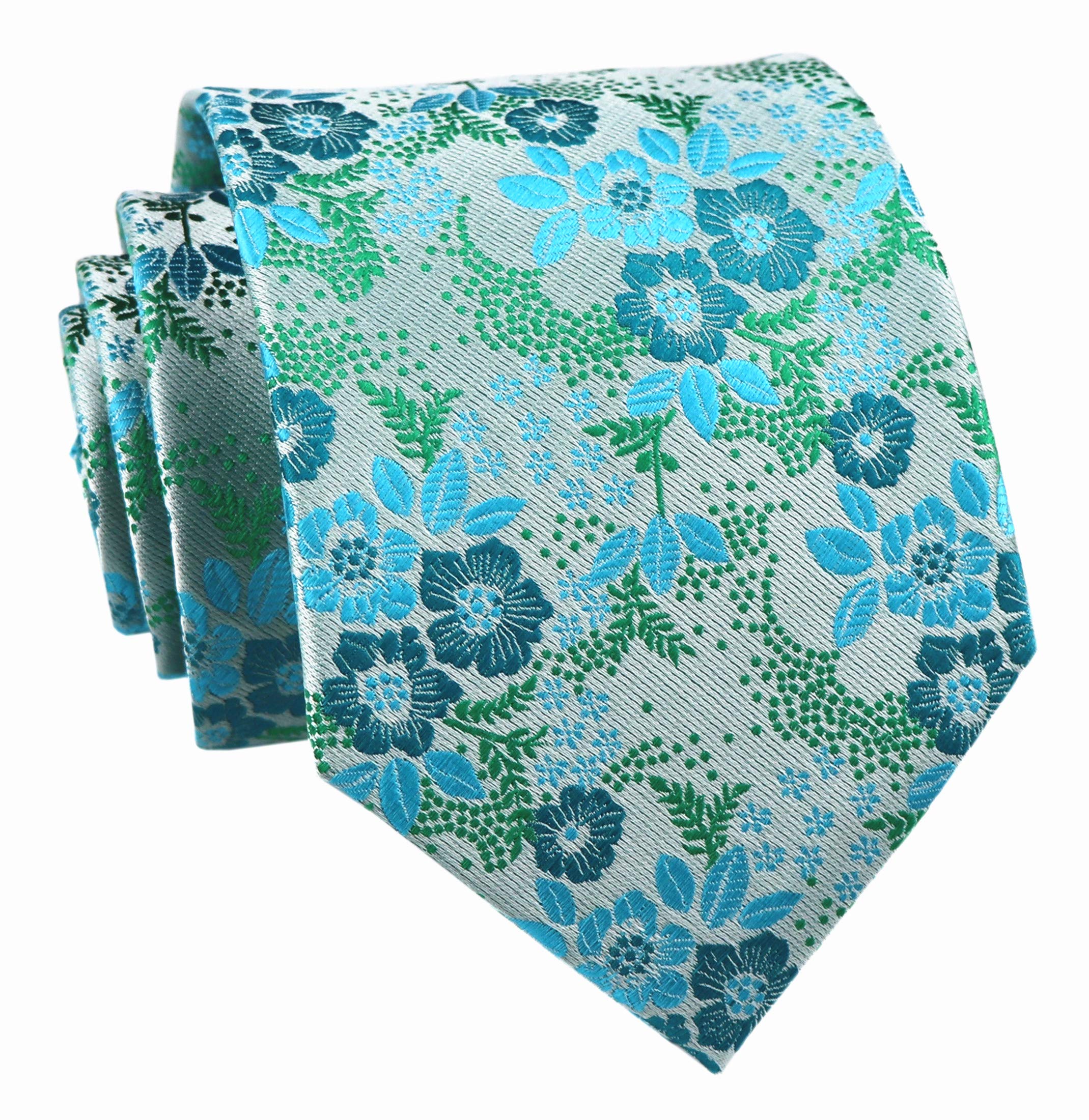 Elfeves Men's Tie Cravat Jacquard Luxury Small Floral Pattern Wedding Necktie