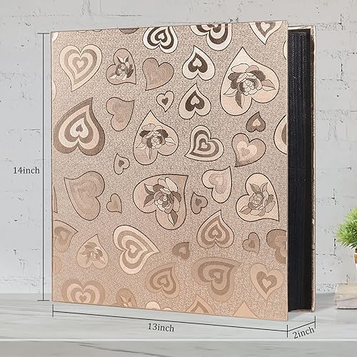 Vista 22 de Álbum de fotos de 100 x 6 pulgadas, 100 álbumes de fotos pequeñas, cubierta de cuero de primera calidad, página interior blanca, álbumes de fotos