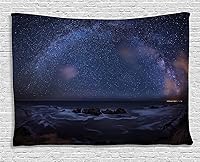 Vista 44 de Ambesonne Tapiz de Saguaro, Blooming Palo Verdes y Saguaros at 4 Peaks Hills Phoenix Arizona, colgante de pared para dormitorio, sala de estar