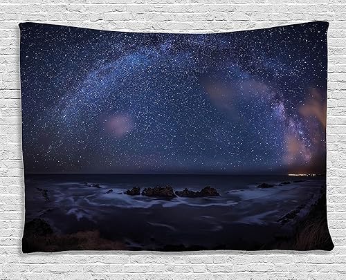 Miniatura 44 de Ambesonne Tapiz de Saguaro, Blooming Palo Verdes y Saguaros at 4 Peaks Hills Phoenix Arizona, colgante de pared para dormitorio, sala de estar