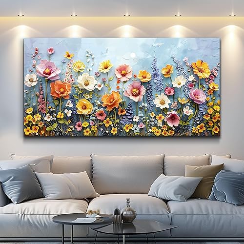 XIGUANGART Lienzo decorativo para pared para sala de estar, colorido abstracto, lienzo, impresiones artísticas, cuadros de flores silvestres,