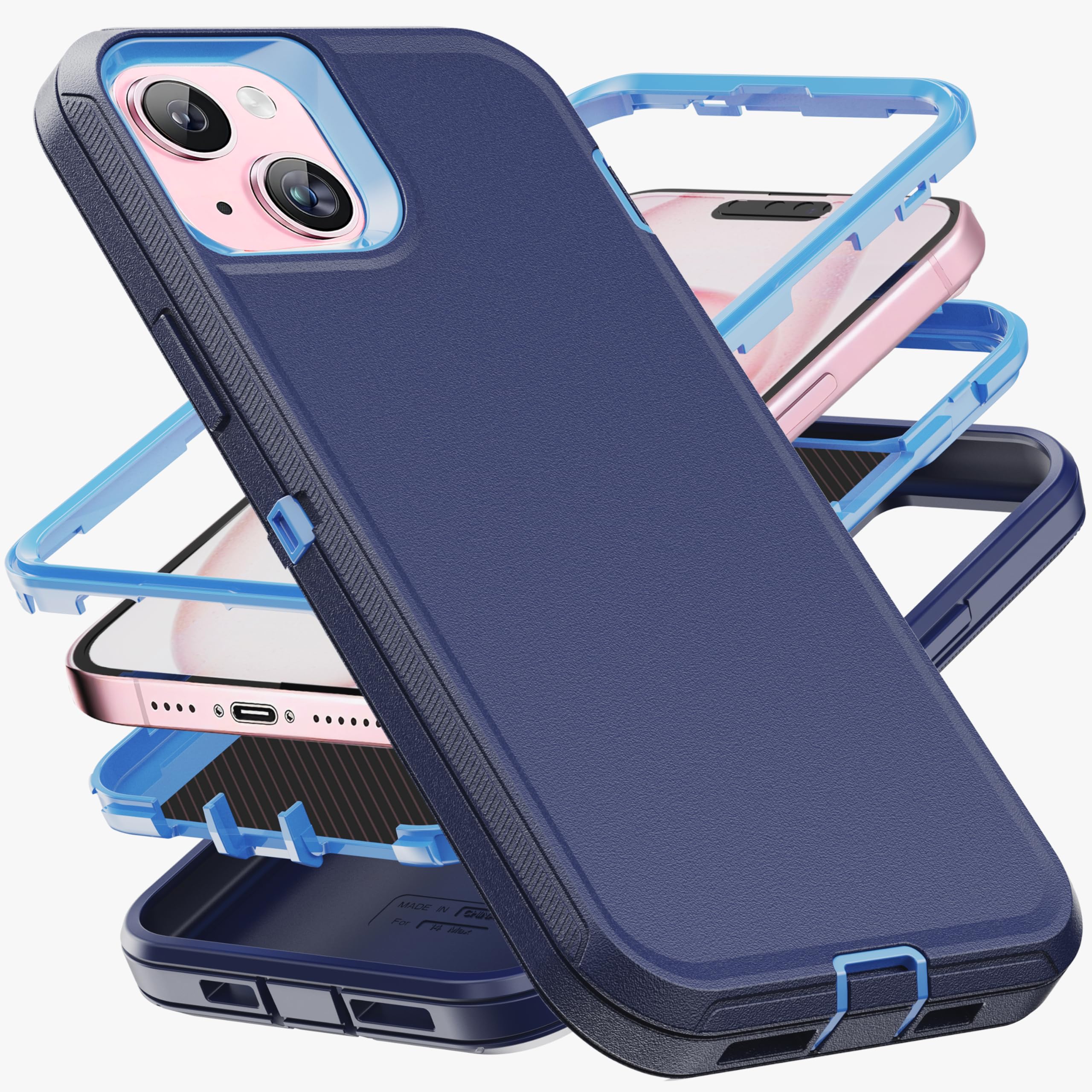 YmhxcY for iPhone 15 Case Shockproof Dropproof Dust-Proof Drop Proof 3-in-1 Durable Phone Case Heavy Duty Protection Phone...