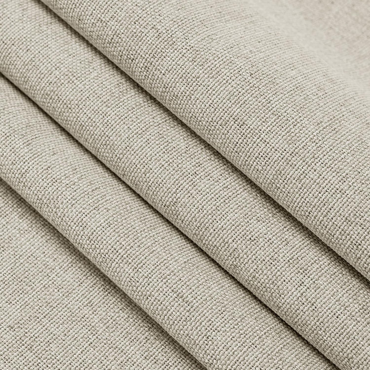 Macochico 52" Wx108 L Pinch Pleated Linen Curtains 100% Light Blocking Window Panels for Living Room Bedroom High Ceiling Nursery Ivory White Thermal Curtains with Tieback 52" Wx108 L 1 Panel