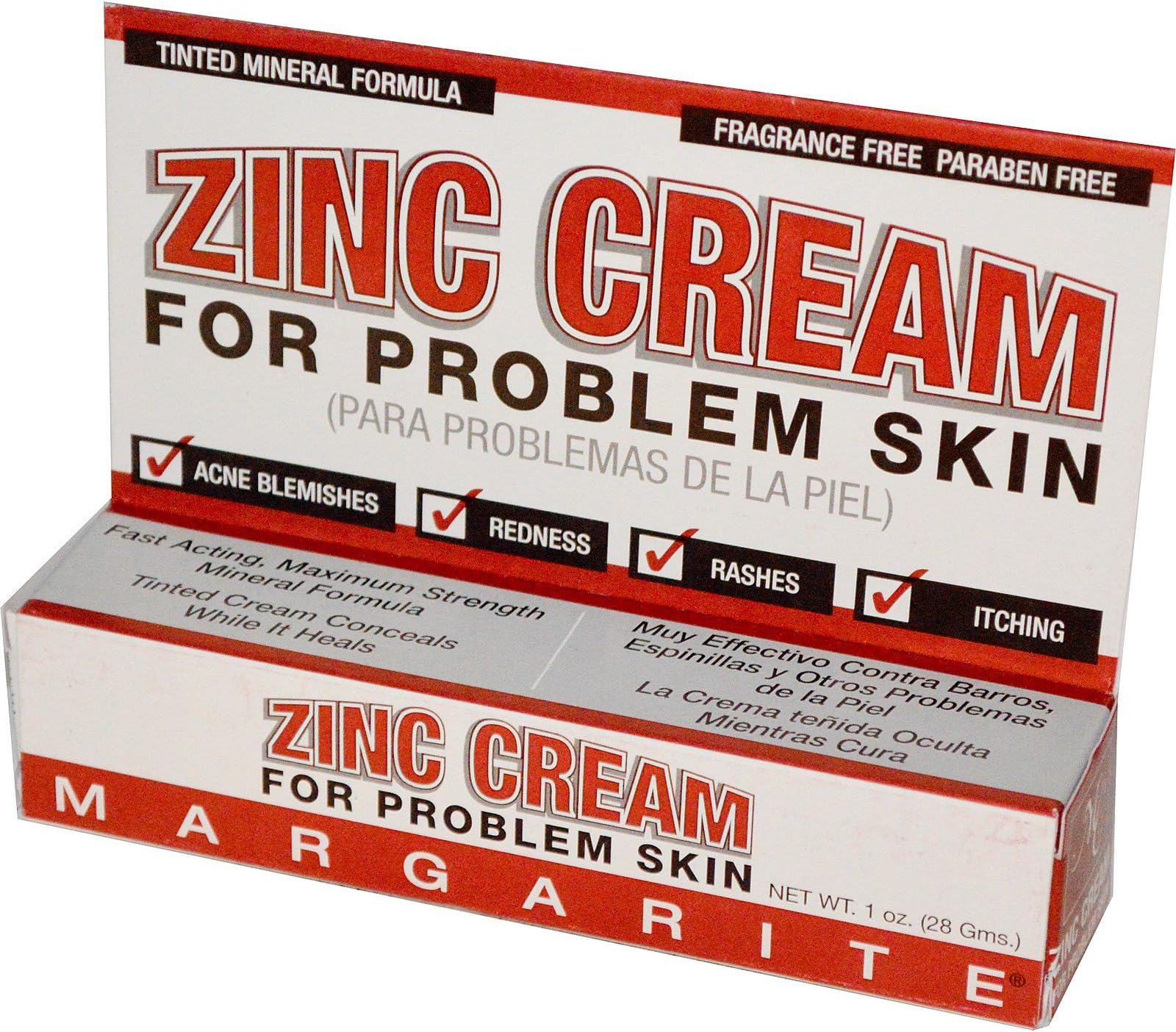 Margarite Cosmetics, Zinc Cream, For Problem Skin, 1 oz (28 g) by xhb