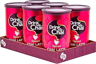 Drink Me Chai Spiced Chai Latte 250g (Pack of 6) - Just Add Water, Chai Latte Powder (96 servings total)