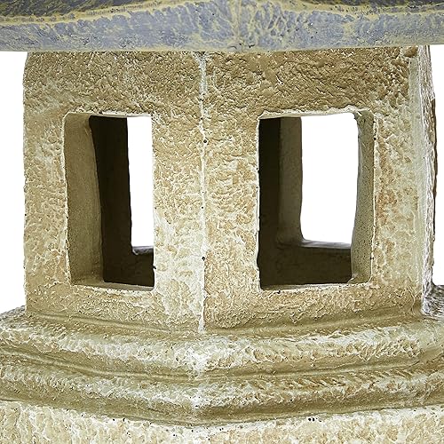 Miniatura 7 de Design Toscano estatua linterna de pagoda tamaño grande, Sencillo, M, Blanco
