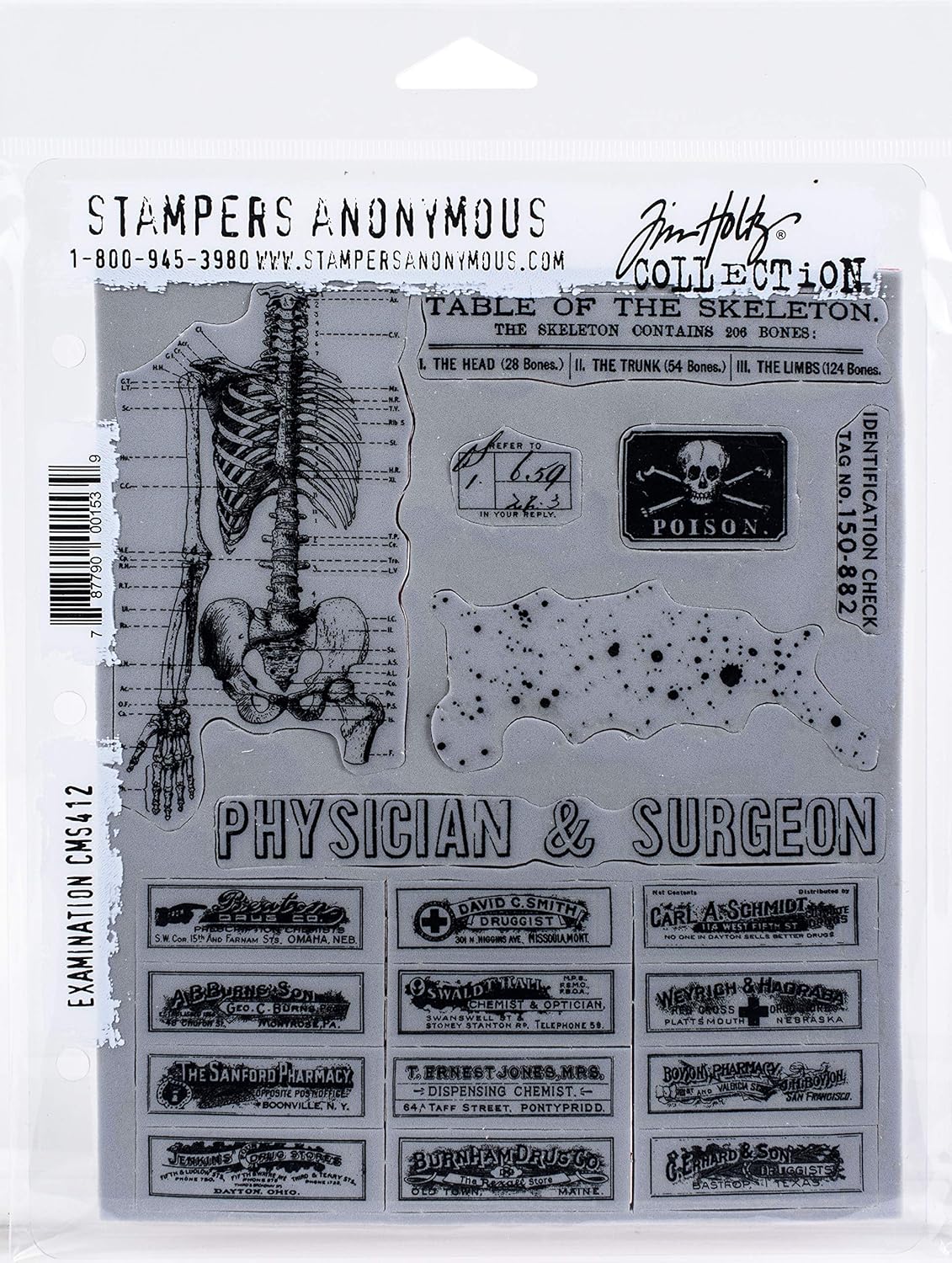 Stampers Anonymous Cling RBBR Stamp Set EXAMINATN, Examination