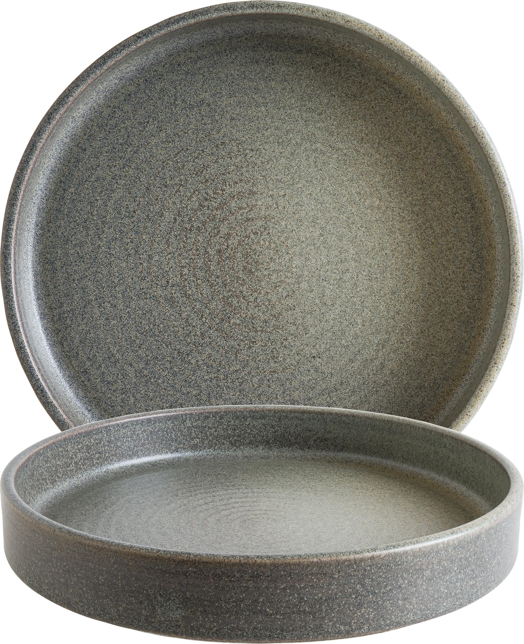 Bonna Hornfels Ripple tiefe Stapelteller 23 cm – 6er Set, 865 ml | Graues Porzellan | Mikrowellen- & Spülmaschinengeeignet | Modernes Geschirr für Alltag & Gastronomie | Art.-Nr. HORRPL23JO