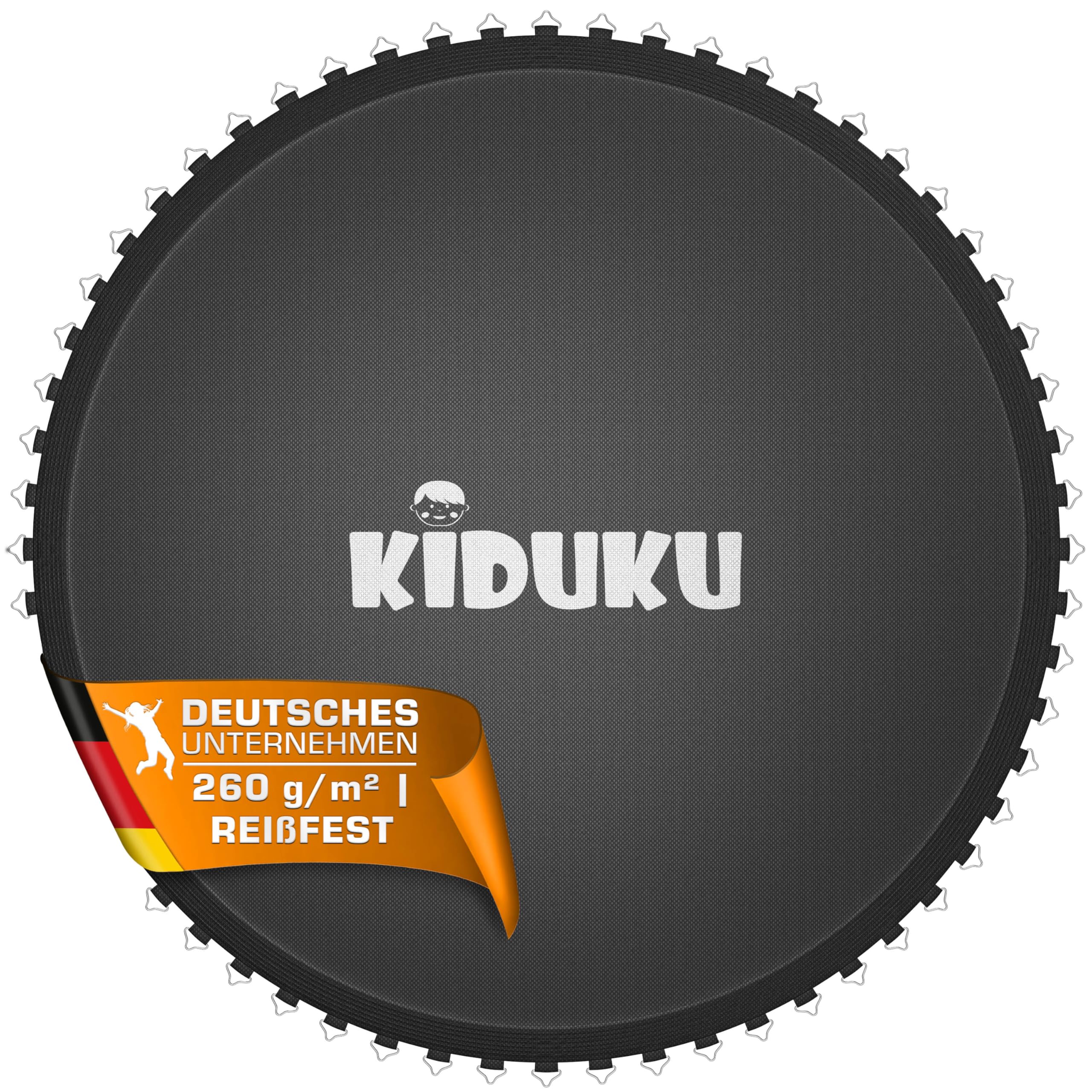 KIDUKU® Trampolin Sprungtuch Ø 244 305 366 427 cm | Ersatz Sprungmatte 48-96 Ösen UV-Beständig & Wetterfest | Zubehör Ersatzmatte Garten-Trampolin | Trampolinsprungtuch 260g/m² PP