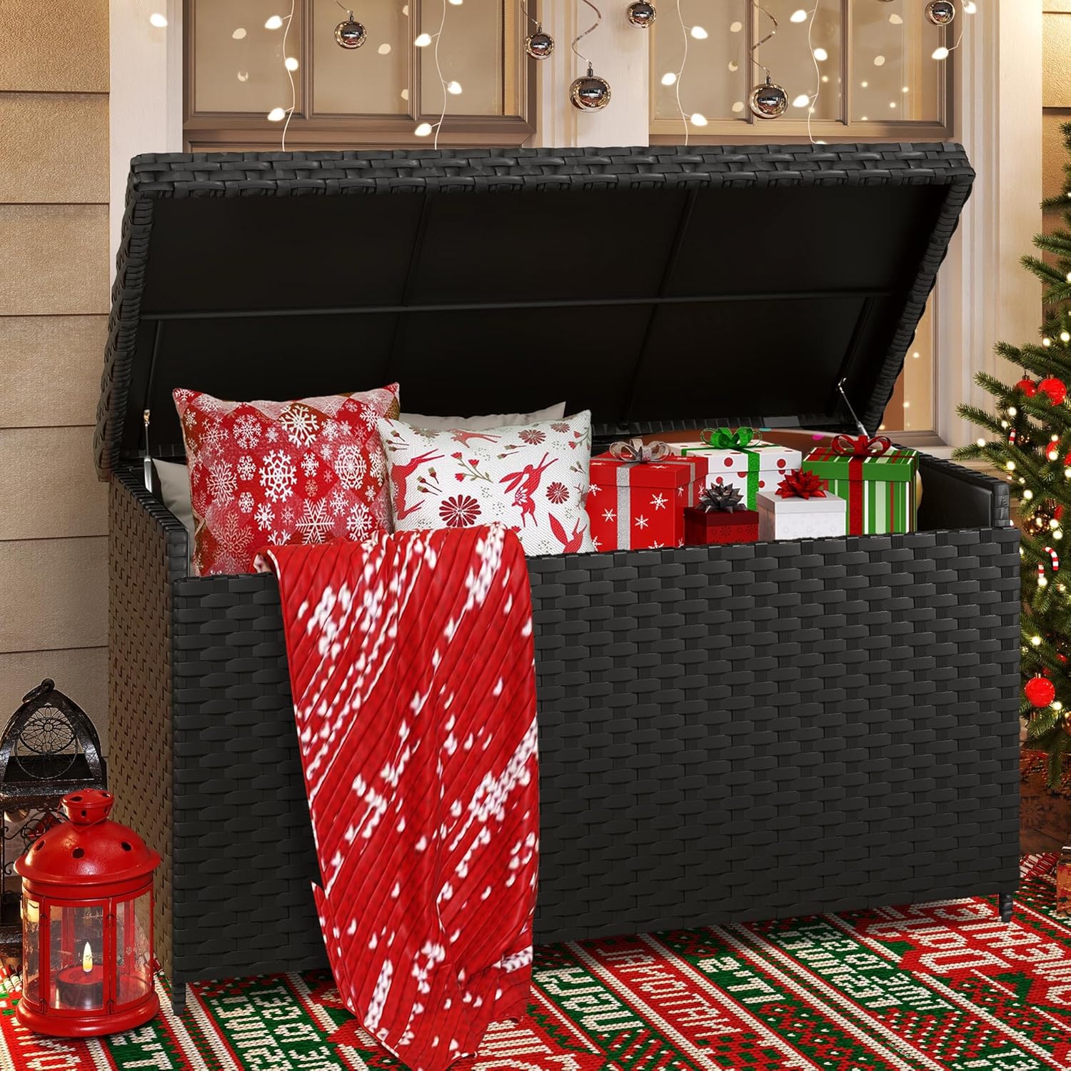 YITAHOME 170 Gallon Wicker Deck Box