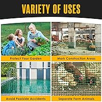 Vista 4 de Houseables Cercado, Valla temporal, Valla de nieve, 4x100' pies, 10.55 lb/rollo, Cercado de plástico verde, Red de ciervos, Rollo de malla