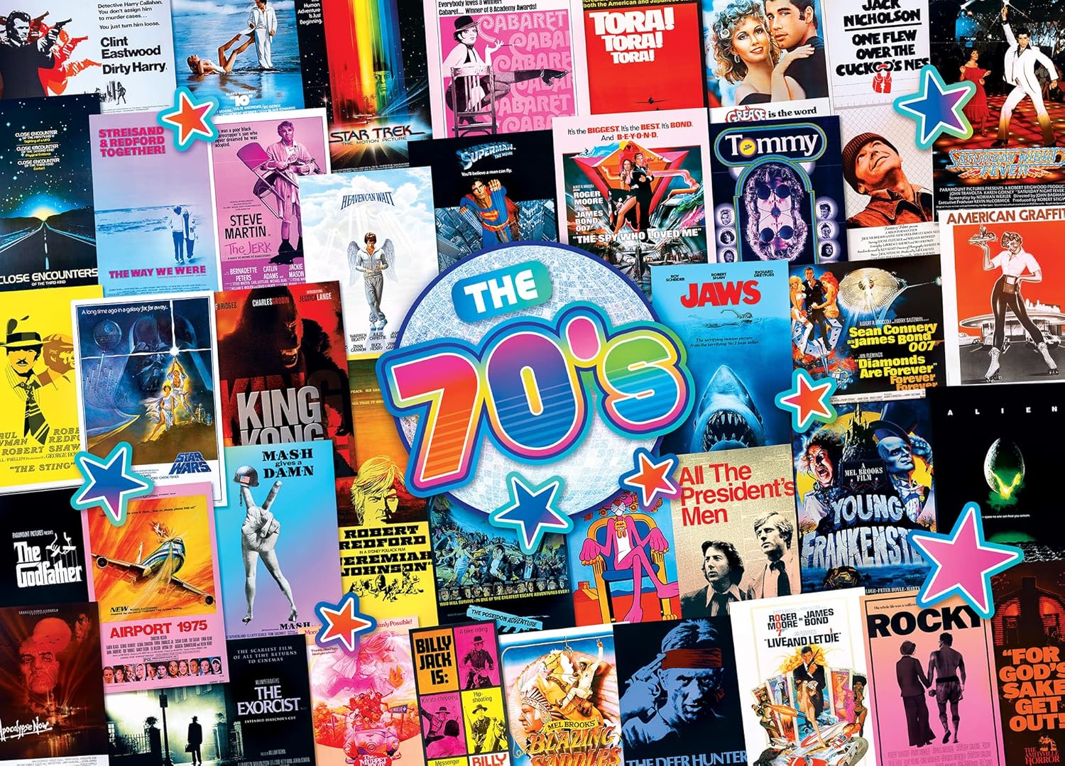 MasterPieces 1000 Piece Jigsaw Puzzle for Adults, Family, Or Youth - 70's Blockbusters - 19.25"x26.75"