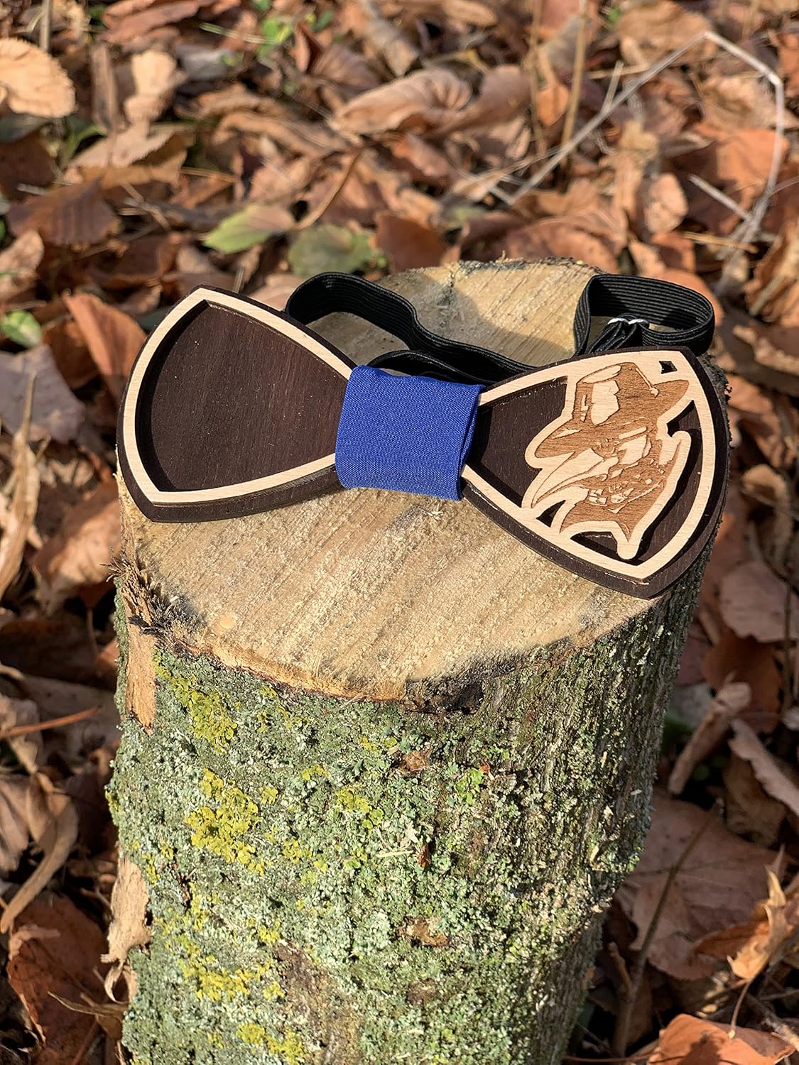 Mens Wooden Bow Tie for Halloween Party Plague Doctor Costume Mask Cartoon Design Holiday Wood Bowties for Men and Boys