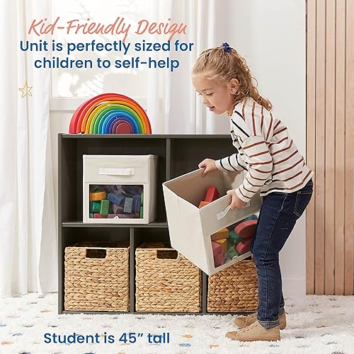 Miniatura 5 de ECR4Kids Streamline - Armario de almacenamiento de 5 compartimentos, 30 pulgadas, muebles de aula, gris lavado