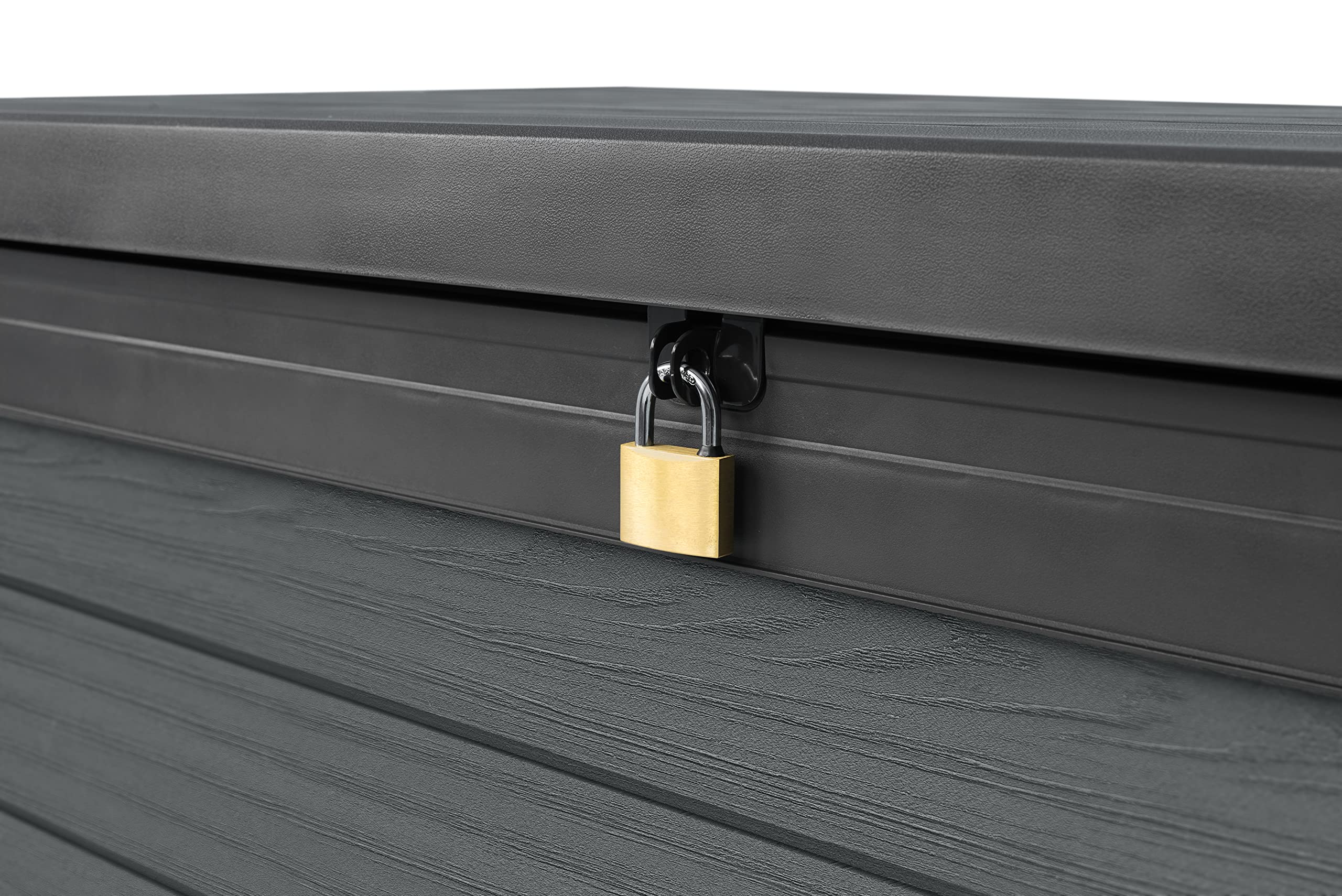 Keter Cortina - Caja para cojines (200, 757 L, dimensiones exteriores: 151,7 x 72,5 x 90 cm, resistente a la intemperie, impermeable, material Evotech)