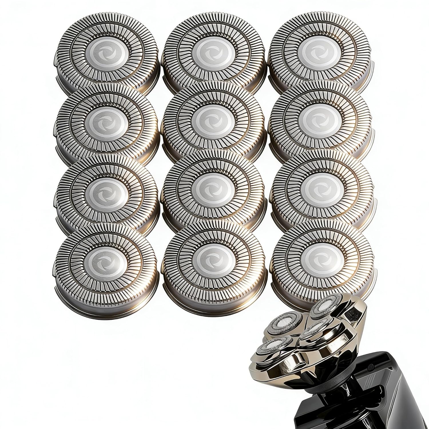 12Pcs Shaver Replacement Blades, Compatible with Skull Pitbull Shaver Gold/Silver/Platinum PRO, Super Close Shaving Heads.
