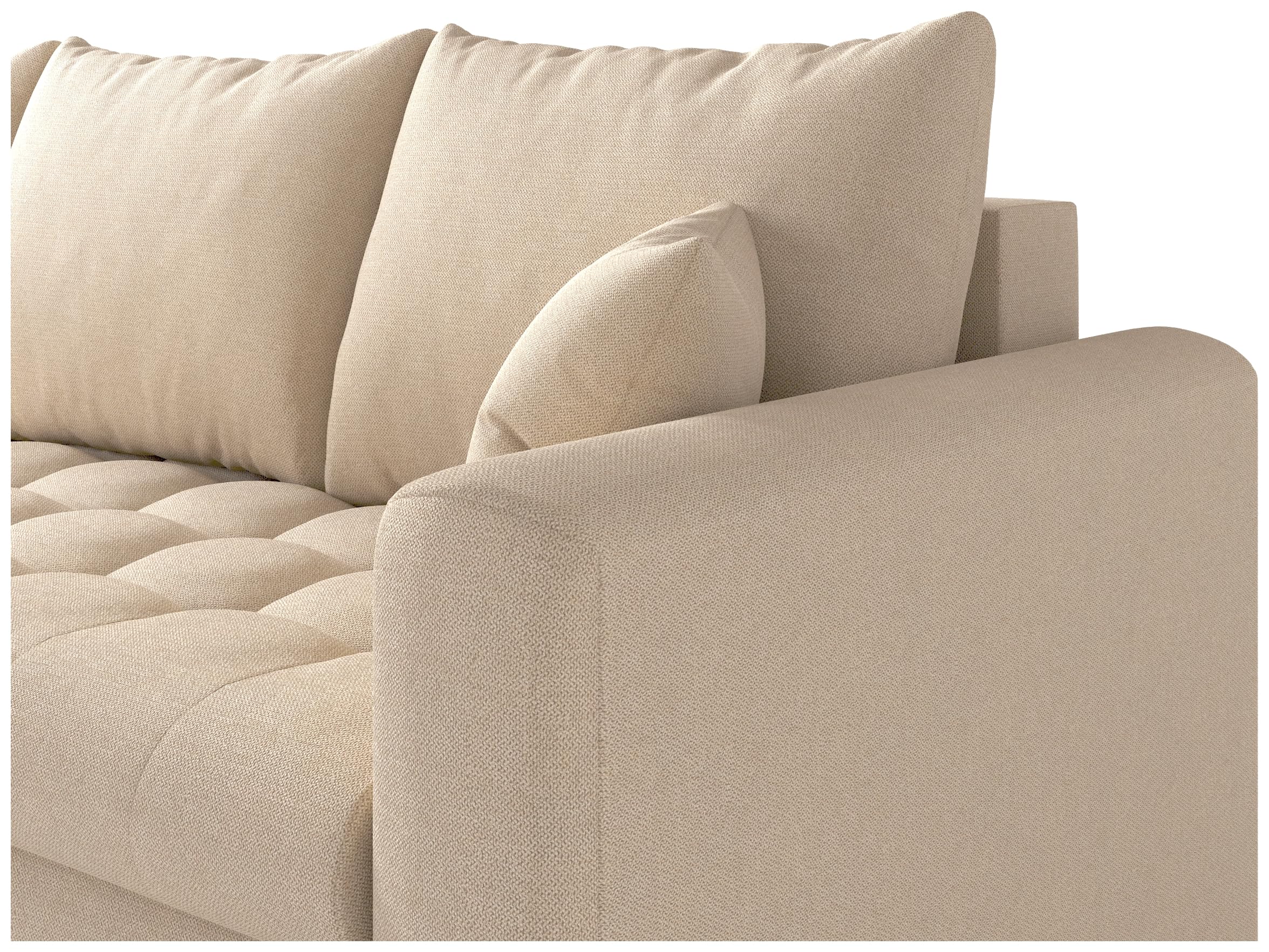 BROMARKT Sofa mit Schlaffunktion Beige Klappsofa Geflecht 140X200 LUIS