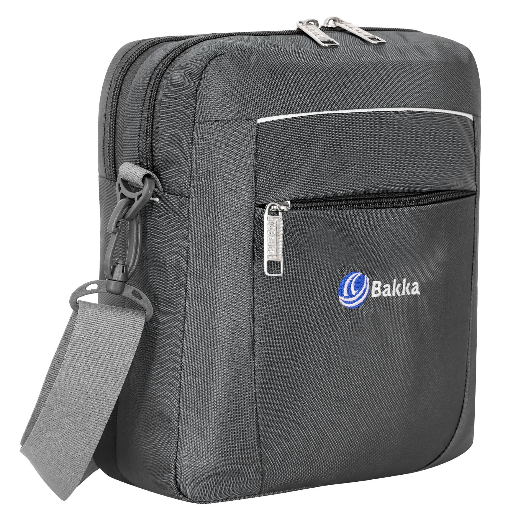 bakka Bags | Nylon Sling Cross Body (Black) BCB-103 | Zippers | Adjustable Straps | Small Size| Travel Essentials, Personal Gadgets, Carrying Documents & Office Business Daily use for Men & Women-picture-12