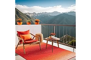 Outdoor Rug - Waterproof, Reversible, Crease-Free - Recycled Plastic Area Rugs for Patio