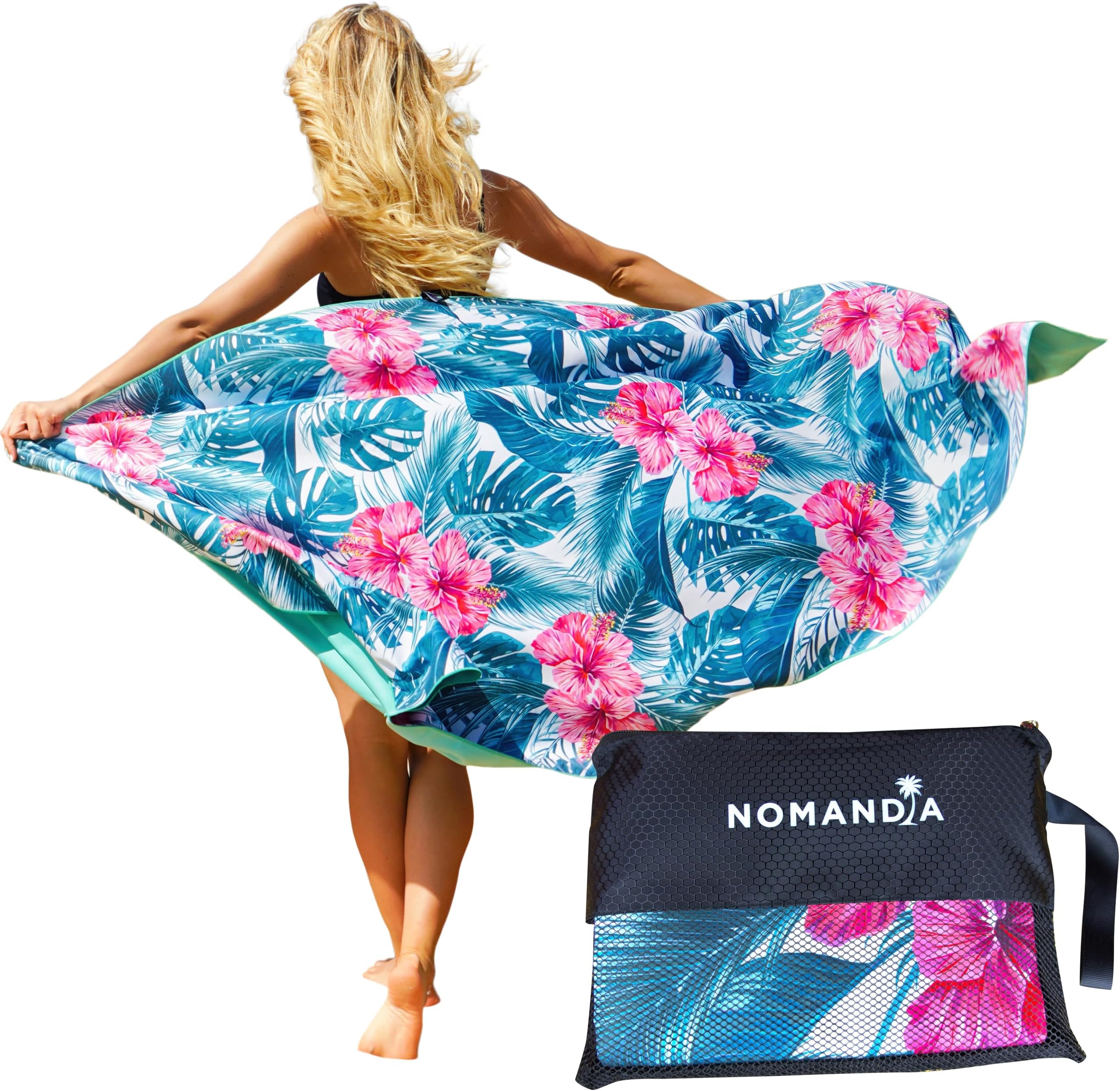 Microfibre Beach Towel - Quick Dry Extra Large Microfibre Towel - Sand Free & Lightweight Beach Towels for Adults - Ultimate Travel, Holiday & Swim Towels - Designed in the UK - Bag Included