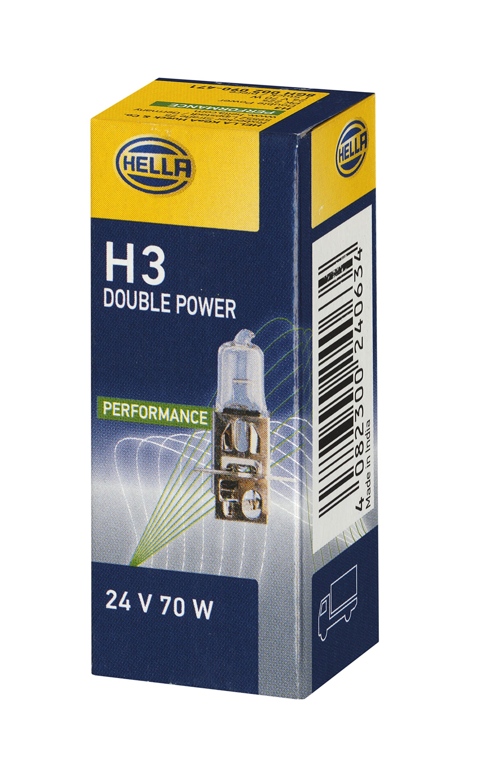 HELLA 8GH 002 090-471 Bulb - H3 - Heavy Duty Expert Longer lifetime, vibration resistant - 24V - 70W - Socket Type: PK22S - Box - Quantity: 1