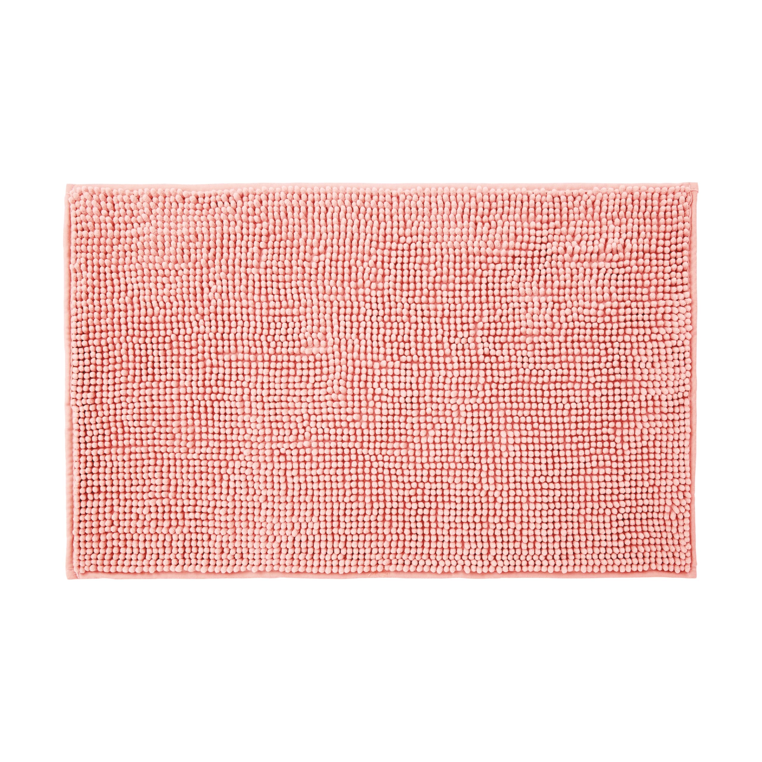 Allure Bobble Chenille Large Bath Mat Non Slip 60 x 90cm - Soft, Absorbent, Easy Care (Blush)