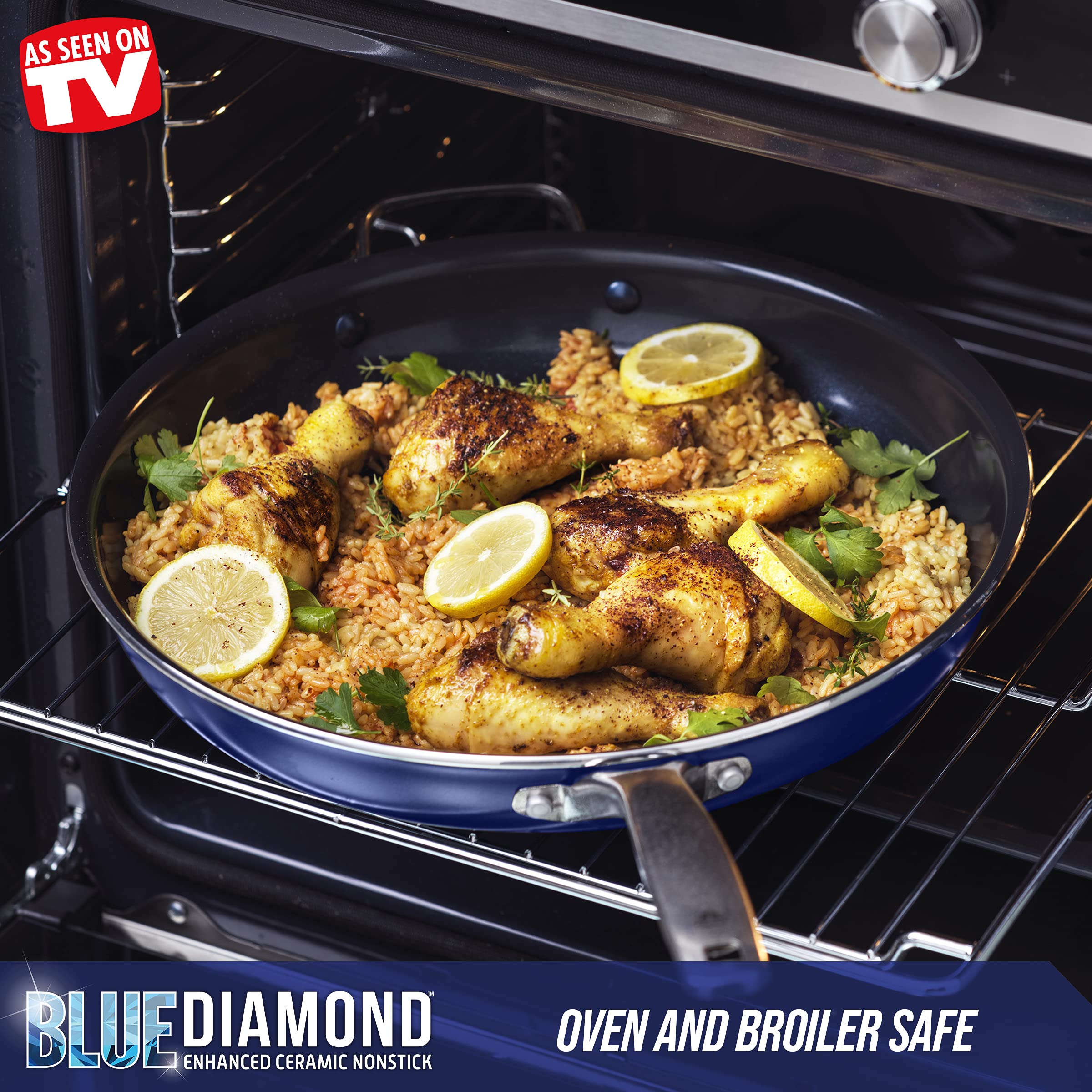 Blue Diamond Cookware Diamond Infused Ceramic Nonstick, 14" Large