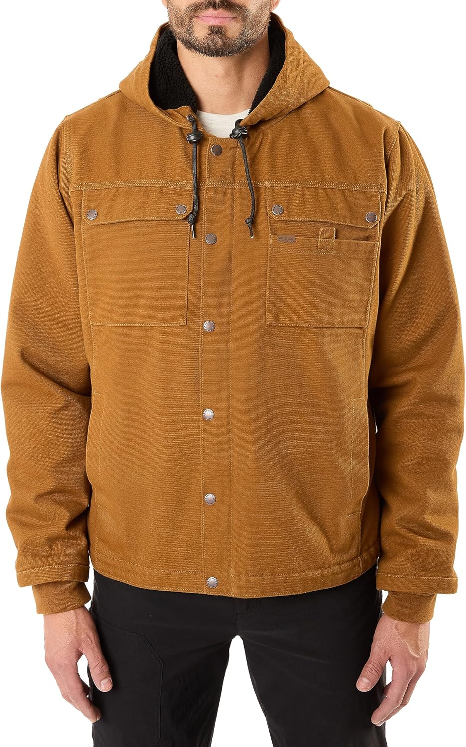 Smith's Workwear Men's Sherpa-lined Duck Canvas Hooded Work Jacket