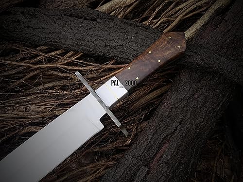 Miniatura 4 de PAL 2000 KNIVES Cuchillo Bowie hecho a mano de acero al carbono de 17 pulgadas - mango de madera rosa con funda 6057