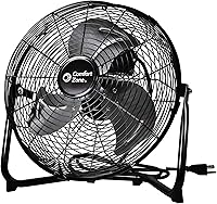 Comfort Zone CZHV12B 12-Inch High Velocity Cradle Floor Fan - 3 Speeds, 180° Tilt, All-Metal, Portable Carry Handle for Home, Bedroom, Office