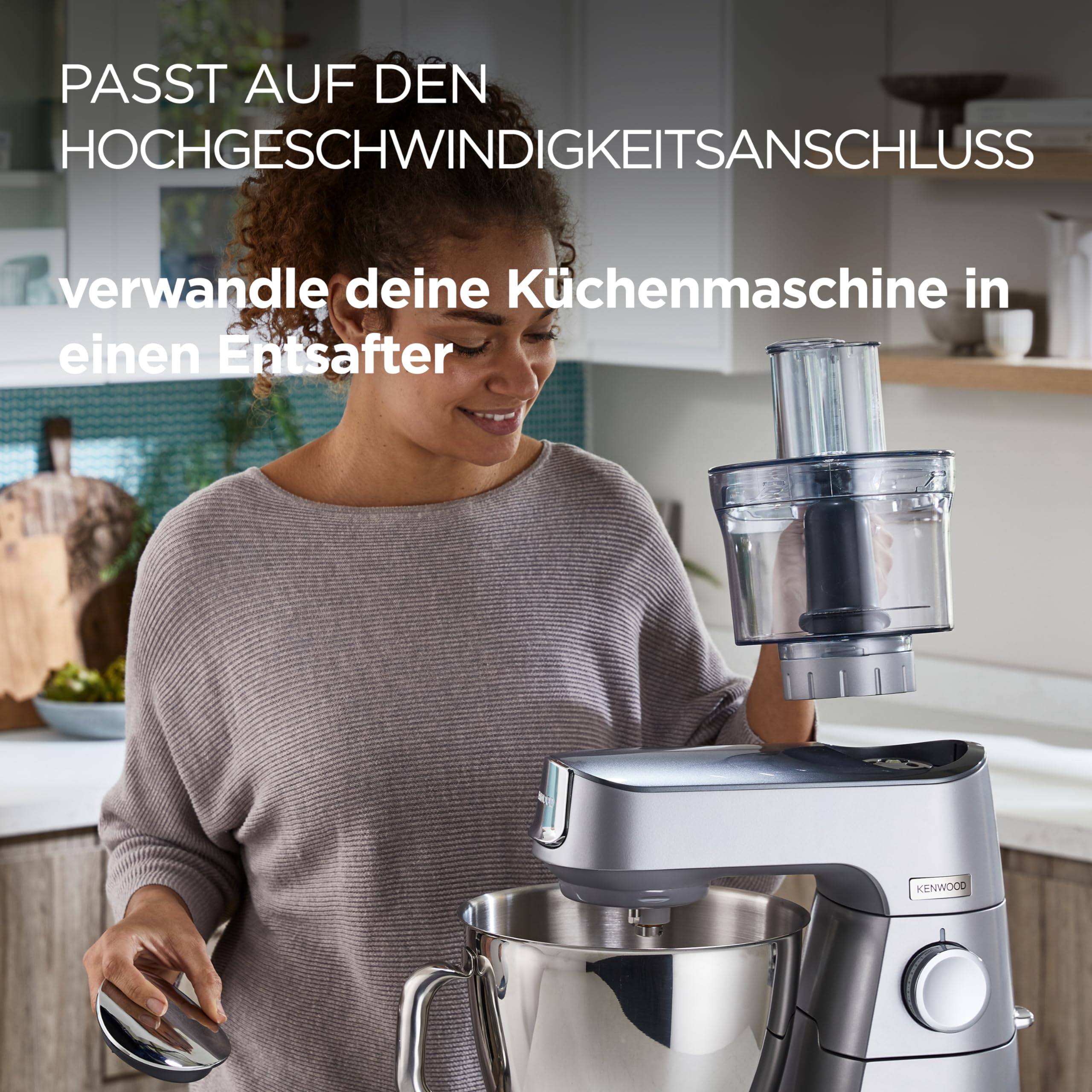 Kenwood KAH647PL Multi-Zerkleinerer (grob und fein, schneiden, raspeln, reiben, Küchenmaschinen-Zubehör, Geeignet für alle Chef Küchenmaschinen), 246mm x 227mm x 178mm