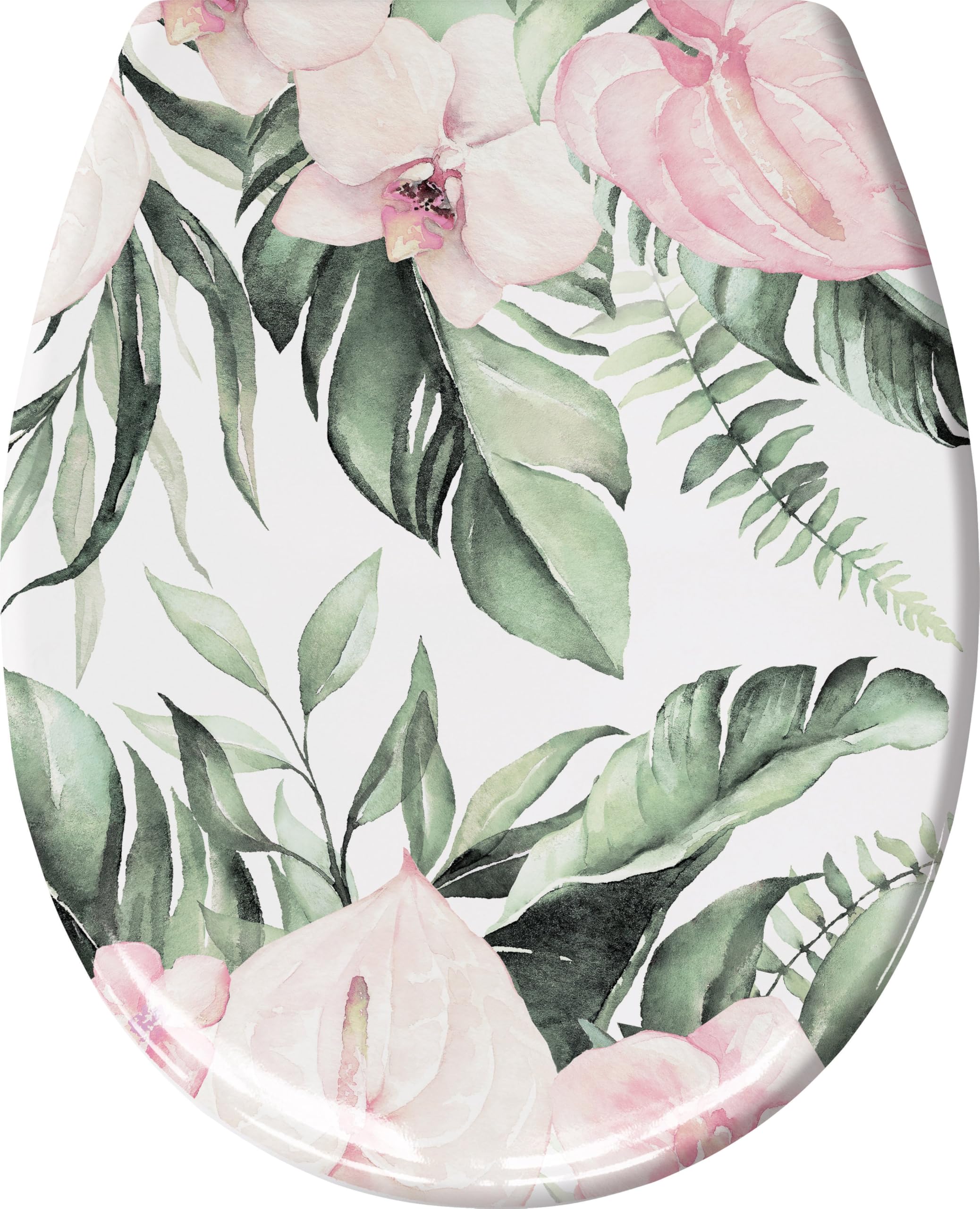 Abattant WC avec fermeture ralentie et motif floral multicolore Kleine Wolke Garden
