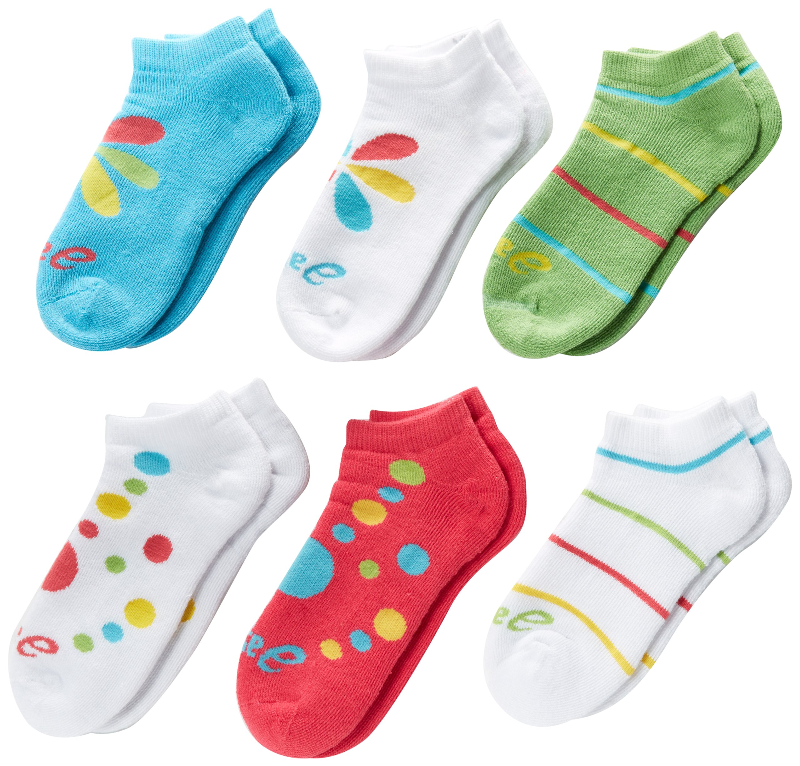 ASICS Girl's Lil' Runner No Show Socks (6-Pack)