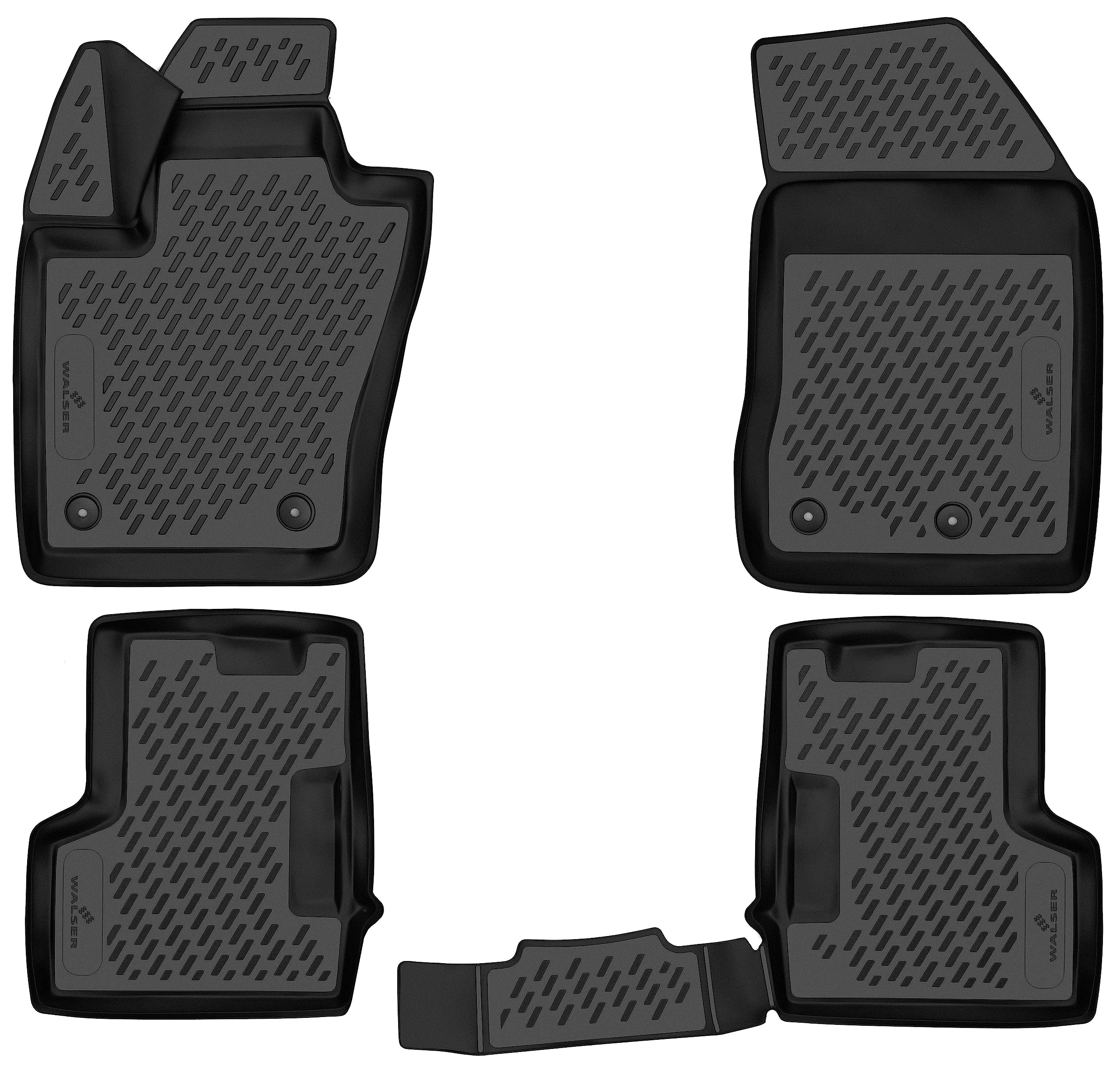 WALSER Tappetini in gomma per auto XTR su misura compatibile con Fiat 500X 09/2014 - Oggi