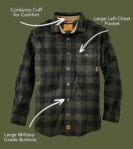 Miniatura 4 de Venado - Camisas de vellón con cuadros escoceses para hombre, suaves y pesadas