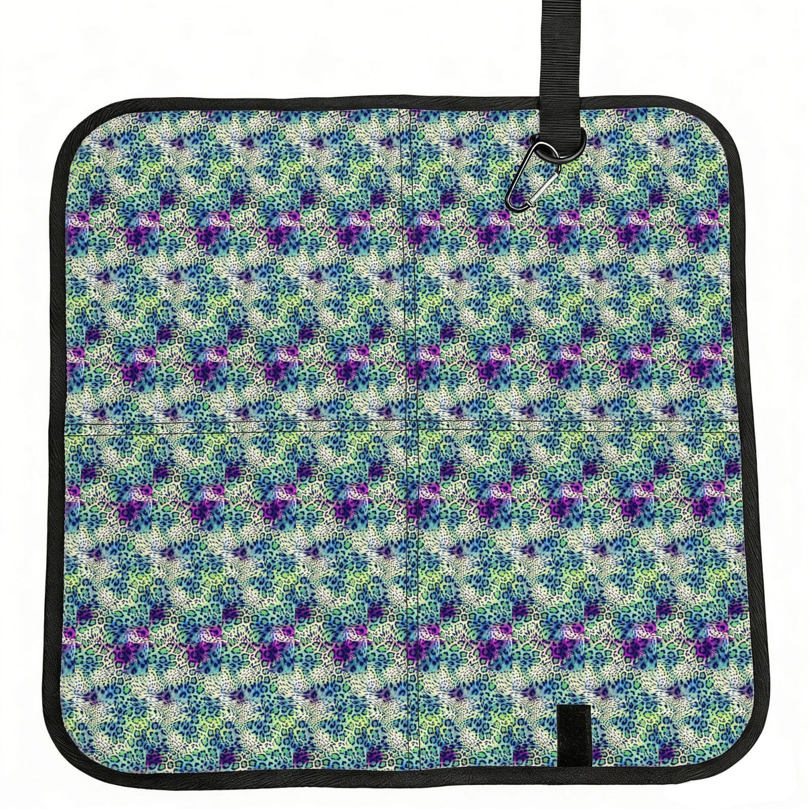 AYYQWE Green Leopard Print Foldable Seat Cushion Portable Chair Pad Office Commuting Picnic Camping Outdoor