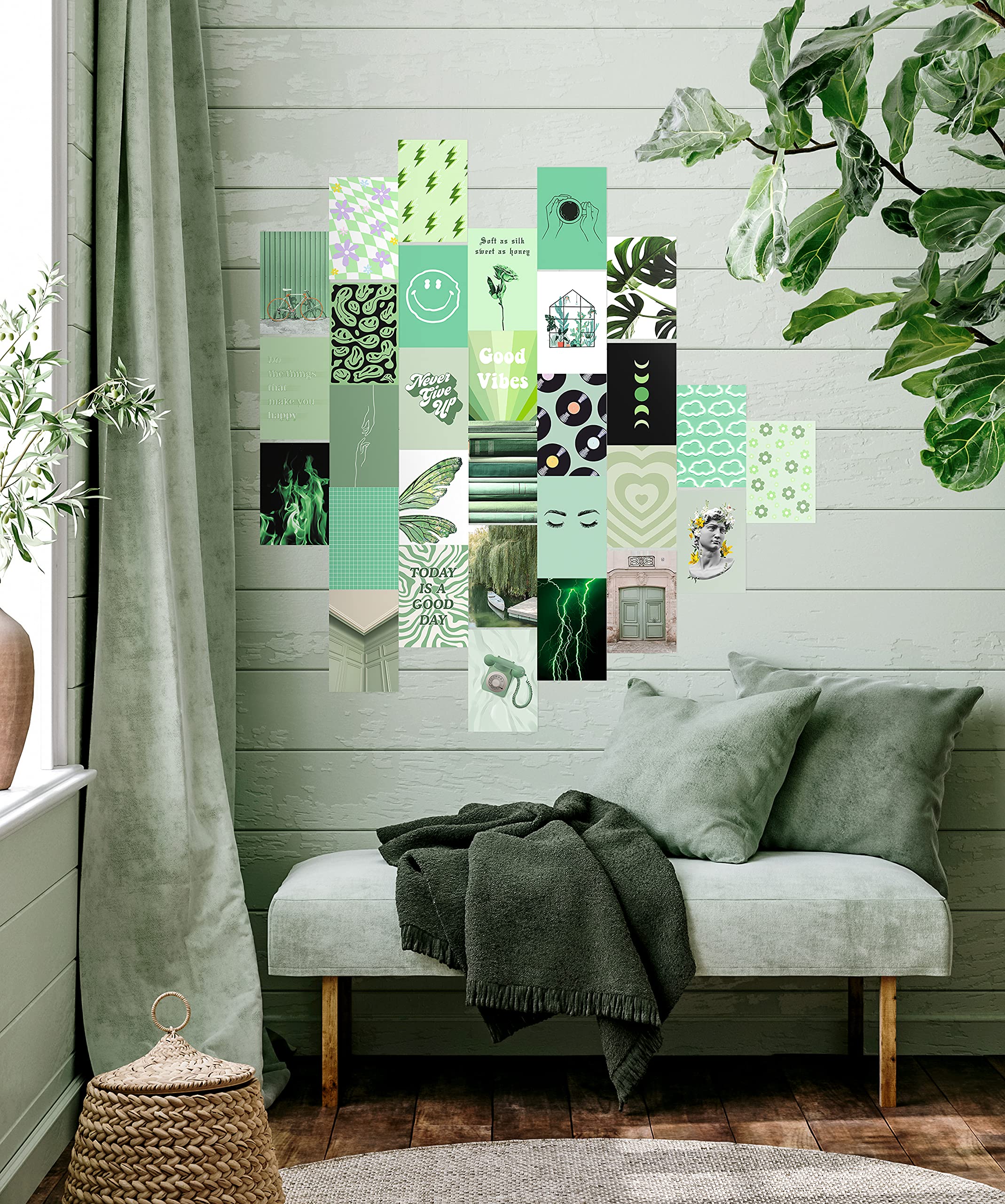 Buy Haus and Hues Sage Green Wall Decor Set of 30 Green Wall Art