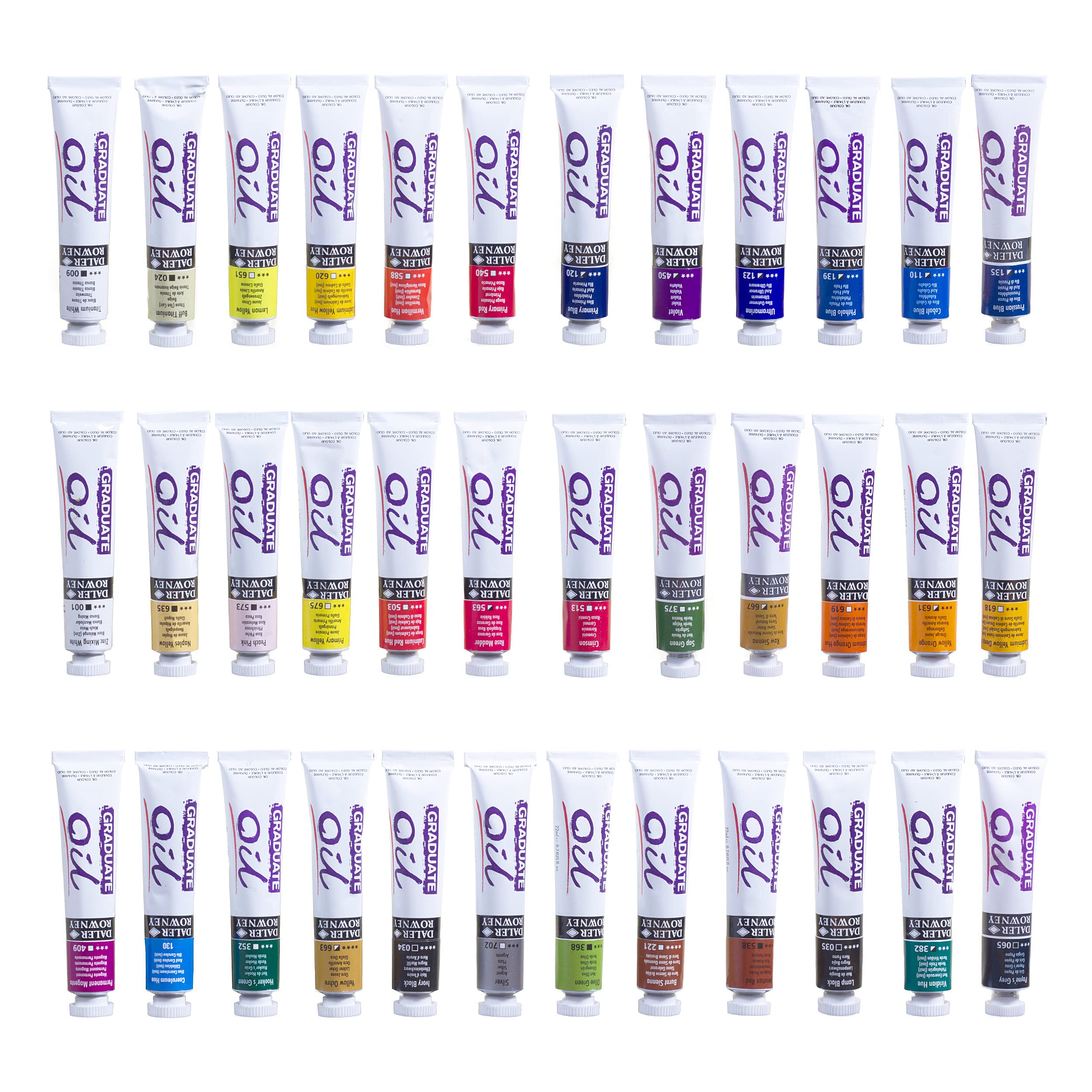 Daler Rowney GRADUATE Oil, Ölarben in Studenten-Qualität, Set mit 36 x 22 ml