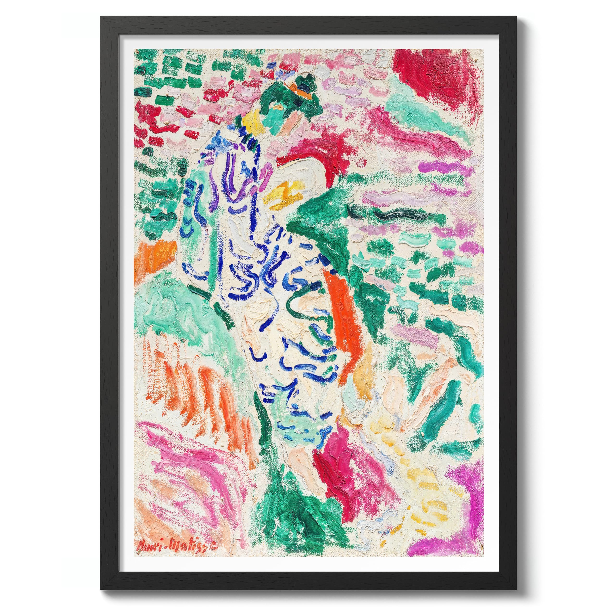 Woman Beside The Water Henri Matisse Poster. Classic Art Painting Print, Art Exhibition Neutral Wall Art, Modern Minimalist Home Decor Picture, Archival Matte, 50x70cm (Black Frame) - 50x70cm